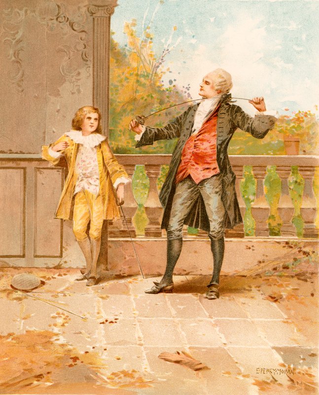 Lekcja szermierki autorstwa Edward Percy Moran