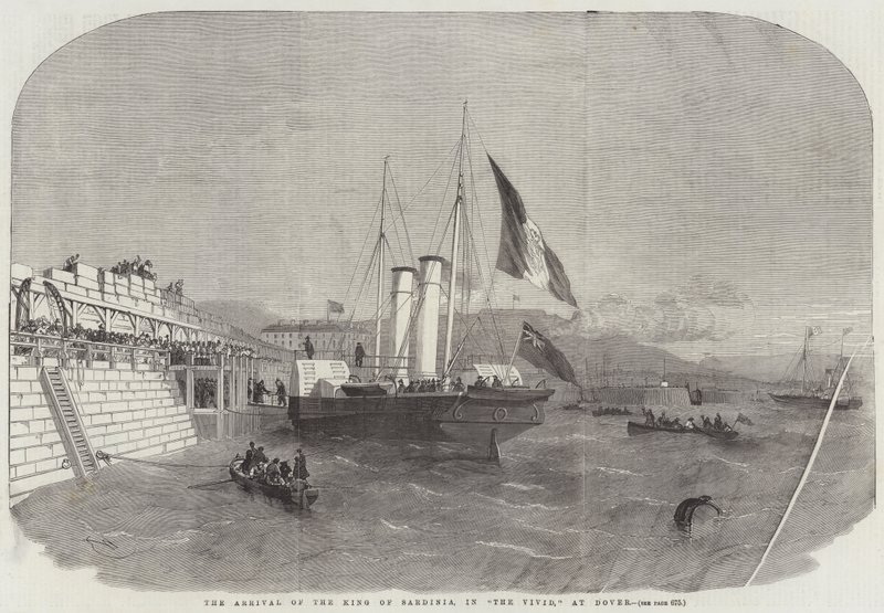 Przybycie króla Sardynii, w The Vivid, w Dover autorstwa Edwin Weedon