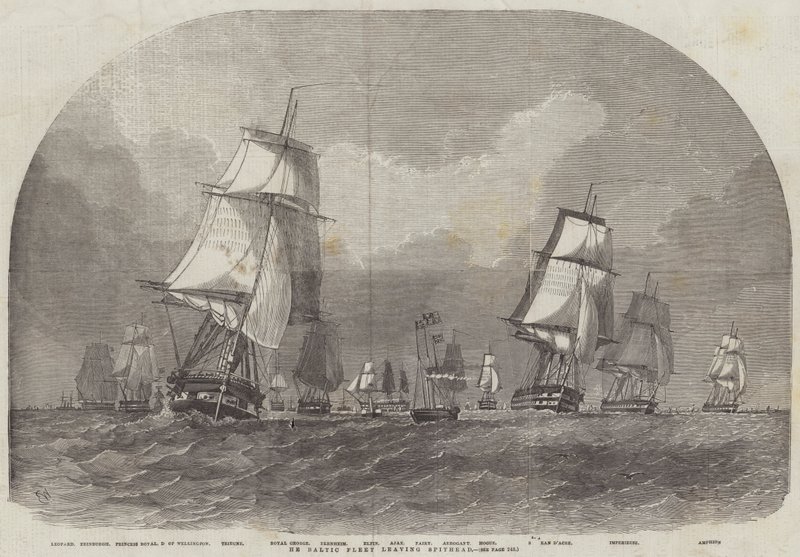 Flota Bałtycka opuszcza Spithead autorstwa Edwin Weedon