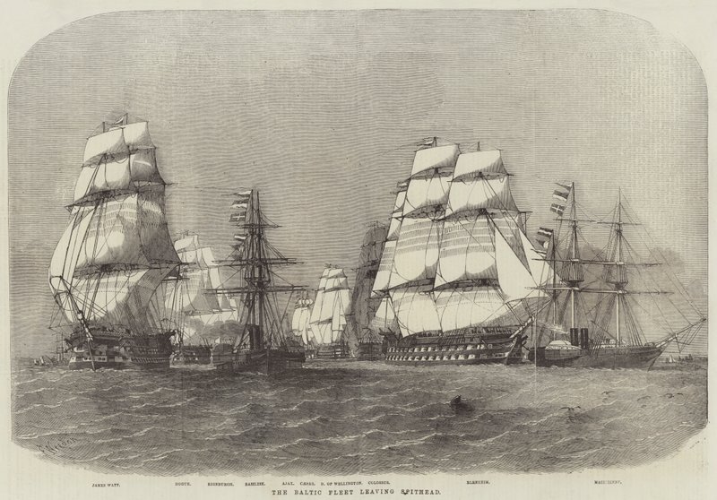Flota Bałtycka opuszcza Spithead autorstwa Edwin Weedon