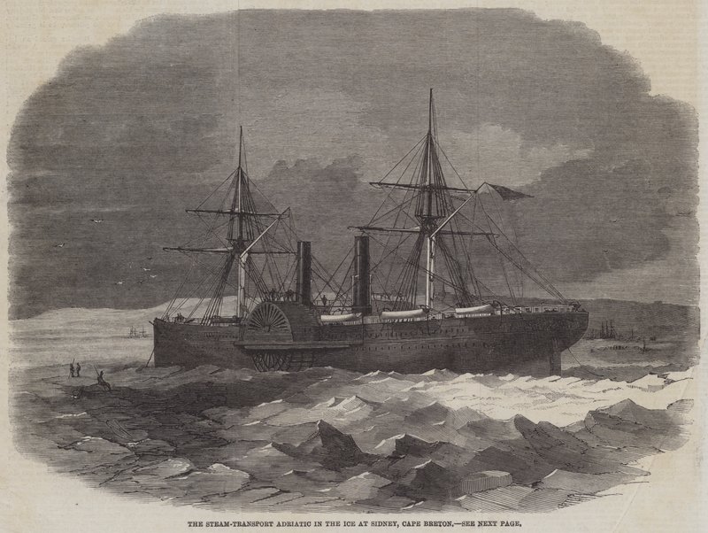Statek parowy Adriatic na lodzie w Sidney, Cape Breton autorstwa Edwin Weedon