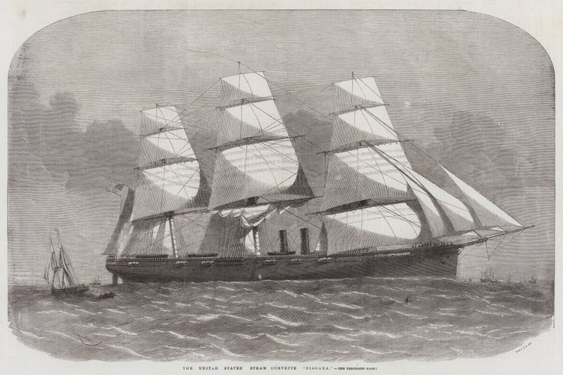 Amerykańska korweta parowa Niagara autorstwa Edwin Weedon