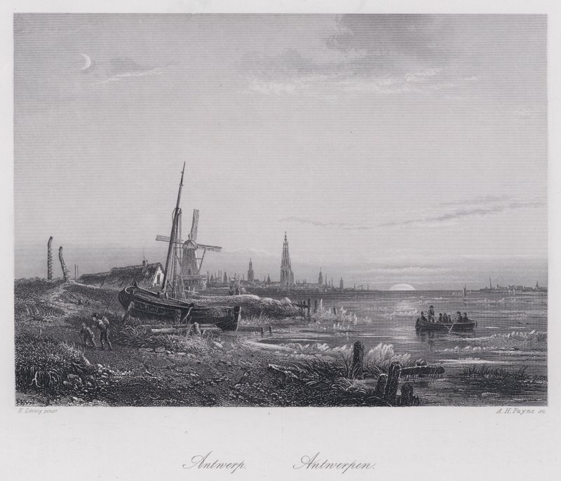 Antwerpia (grawerowanie) autorstwa Egidius Linnig