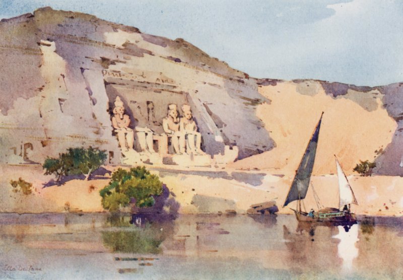 Abu Simbel (kolor lito) autorstwa Ella Du Cane