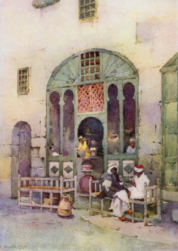 An Arab Cafe, Kair (kolor lito) autorstwa Ella Du Cane