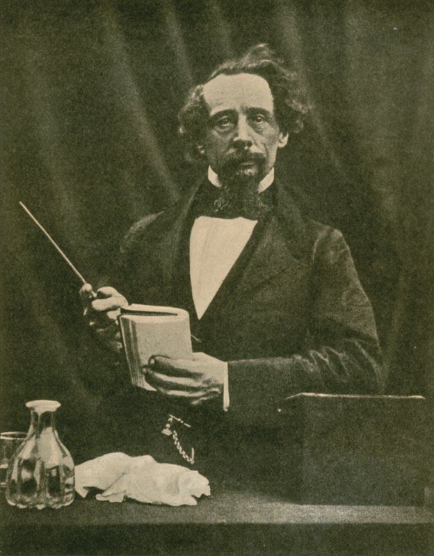 Charles Dickens, odczyt, 1859 autorstwa English Photographer