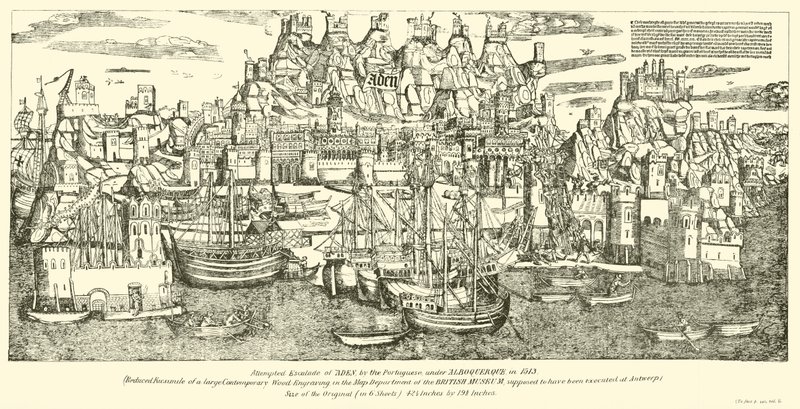 Próba eskalady z Aden przez Portugalczyków pod rządami Alboquerque w 1513 r autorstwa English School