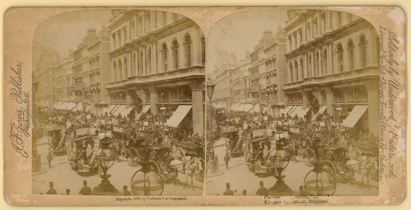Cheapside, Londyn; obraz stereoskopowy autorstwa English Photographer