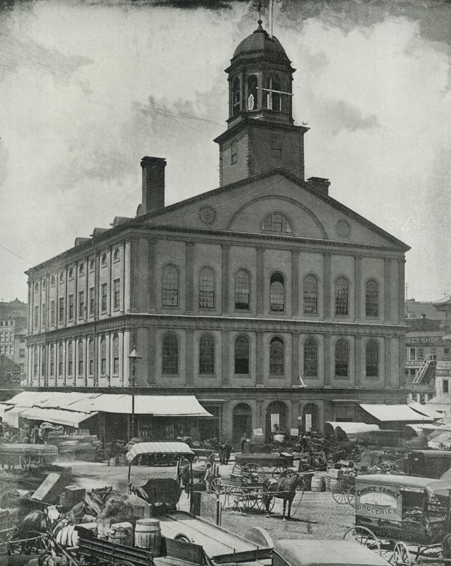 Faneuil Hall, Boston (zdjęcie czarno-białe) autorstwa English Photographer