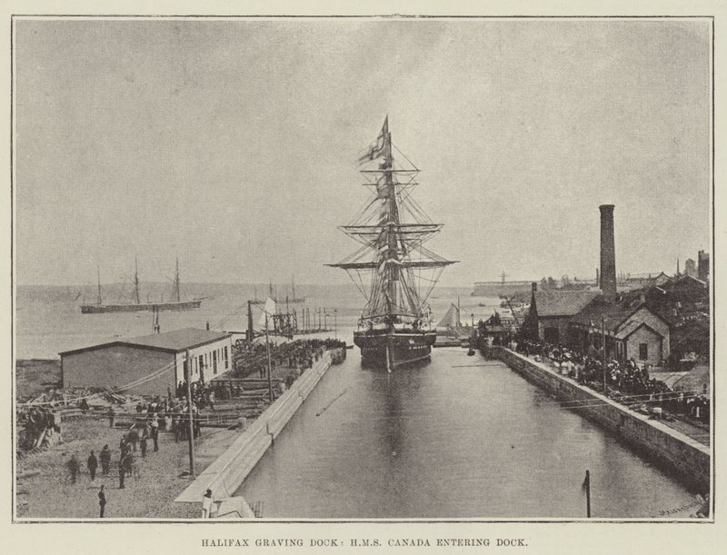 Halifax Graving Dock, HMS Canada wjeżdża do doku autorstwa English Photographer