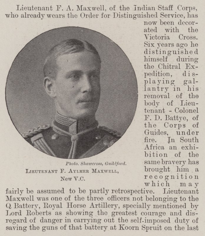 Porucznik F Aylmer Maxwell, nowy VC autorstwa English Photographer