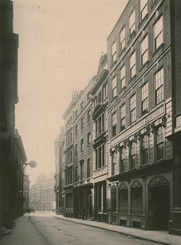 Lombard Street, Londyn; fotografia; z czerwca 1885 r. autorstwa English Photographer