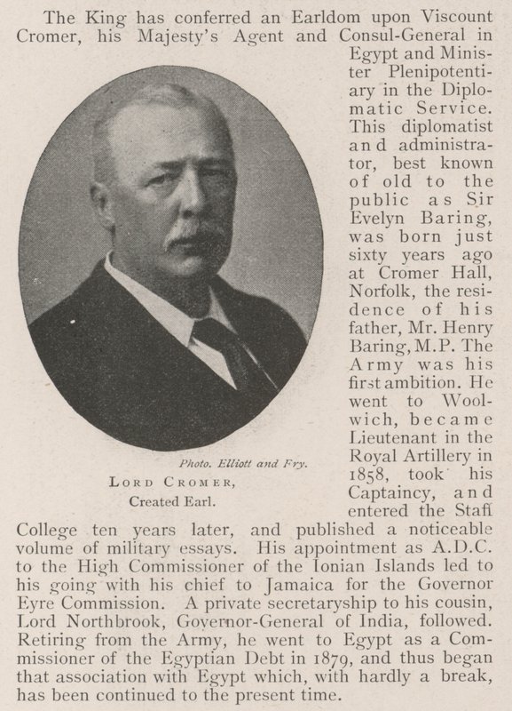 Lord Cromer, stworzony Earl autorstwa English Photographer