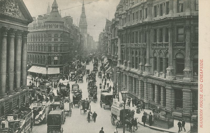 Mansion House i Cheapside, Londyn autorstwa English Photographer