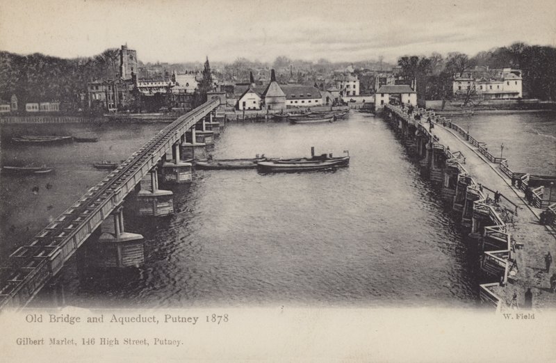 Stary Most i Akwedukt, Putney, 1878 autorstwa English Photographer