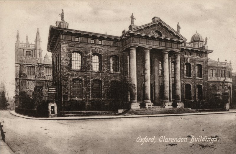 Oxford, Clarendon Buildings (zdjęcie czarno-białe) autorstwa English Photographer