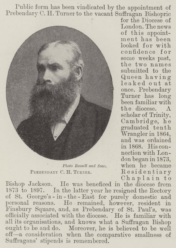 Prebendariusz C H Turner autorstwa English Photographer