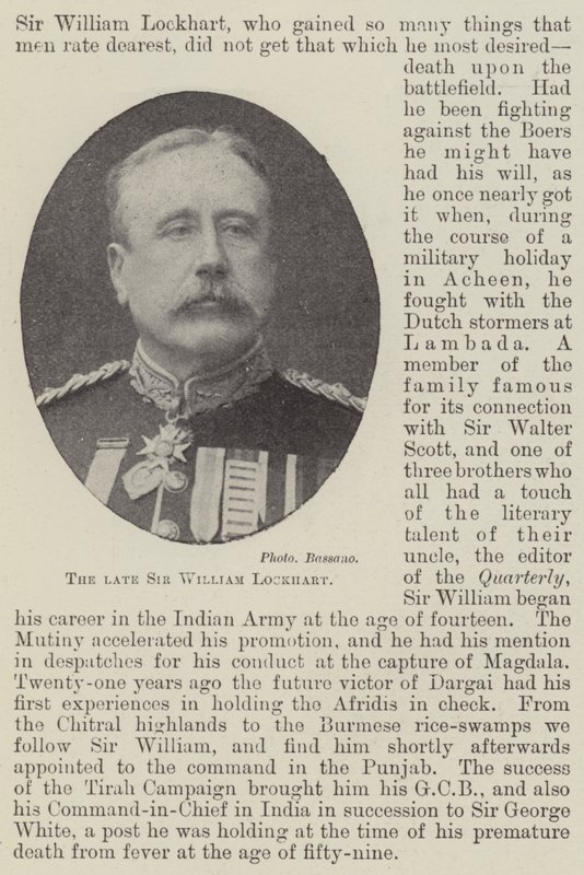 Nieżyjący już Sir William Lockhart autorstwa English Photographer
