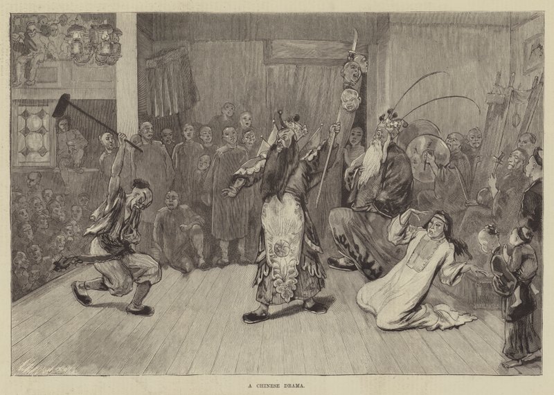 Dramat chiński (rycina) autorstwa English School
