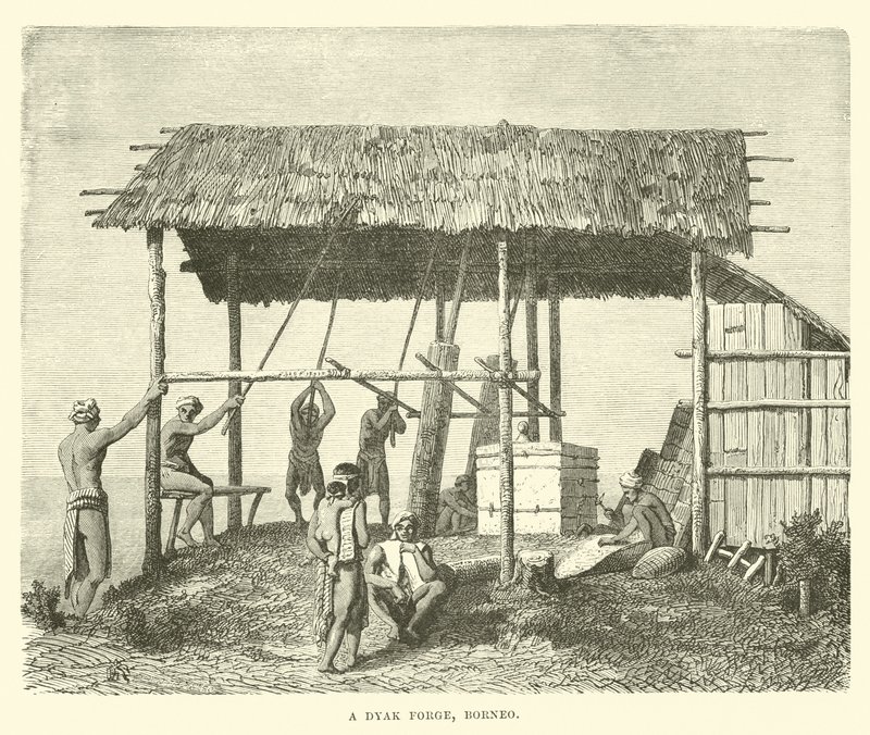 Kuźnia Dajaków, Borneo autorstwa English School