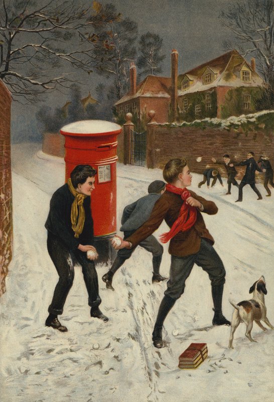 Ciężka bitwa (chromolitho) autorstwa English School