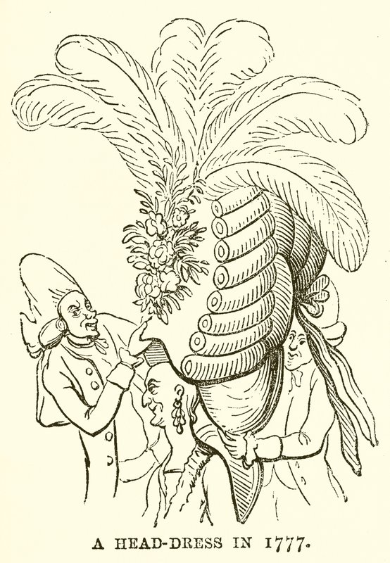 Nakrycie głowy w 1777 r. autorstwa English School