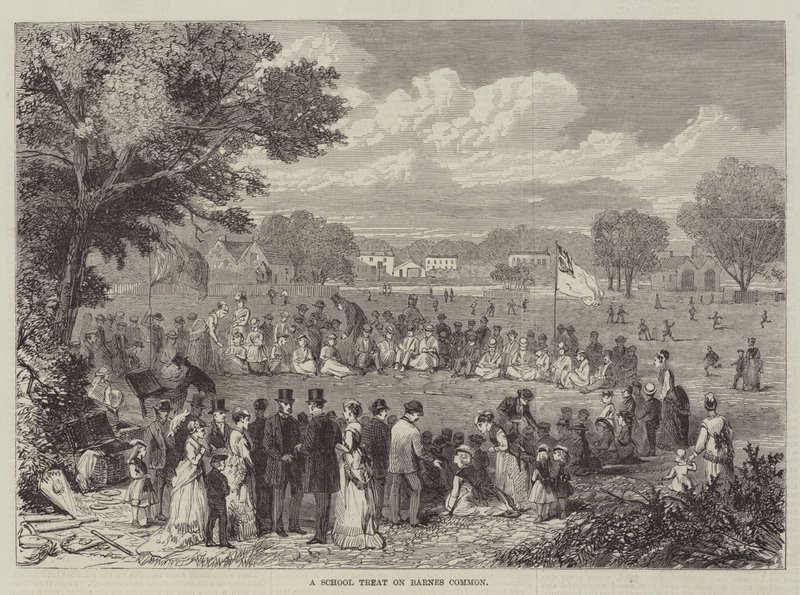 Szkolny przysmak na Barnes Common (grawerunek) autorstwa English School