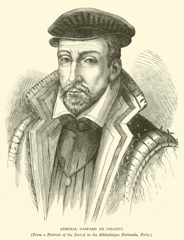 Admirał Gaspard de Coligny (grafika) autorstwa English School