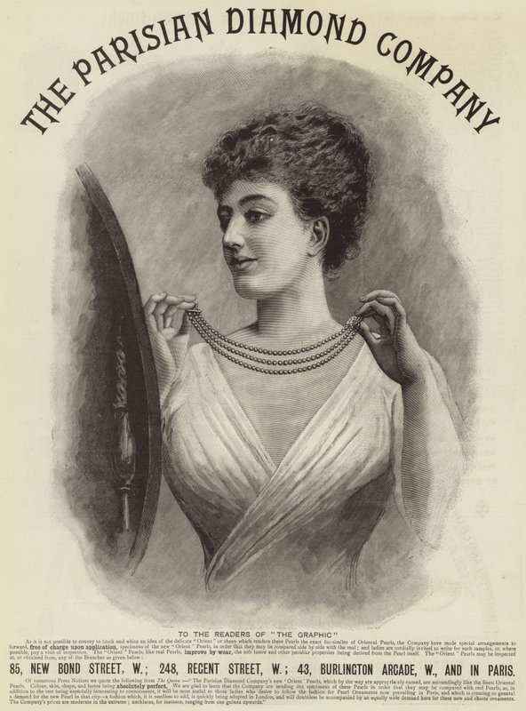 Reklama, The Parisian Diamond Company (grafika) autorstwa English School