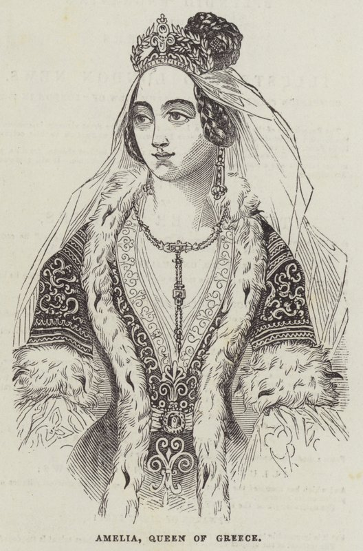 Amelia, królowa Grecji (rycina) autorstwa English School