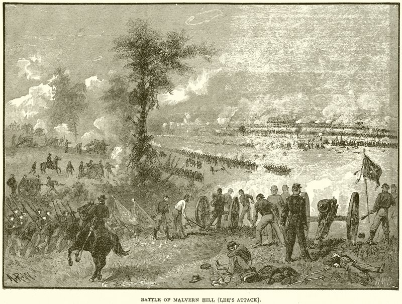 Bitwa pod Malvern Hill (Atak Lees) autorstwa English School