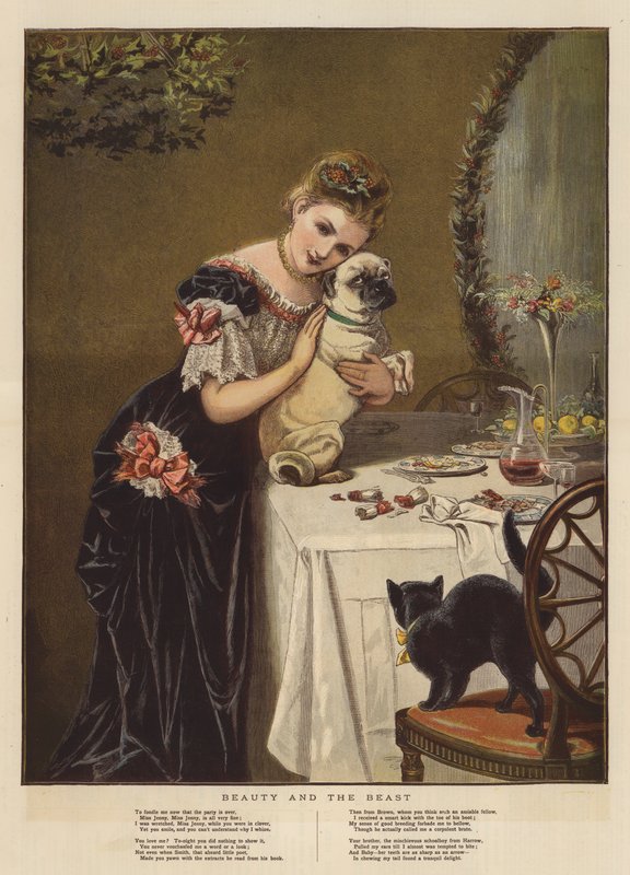 Piękna i Bestia (chromolitho) autorstwa English School