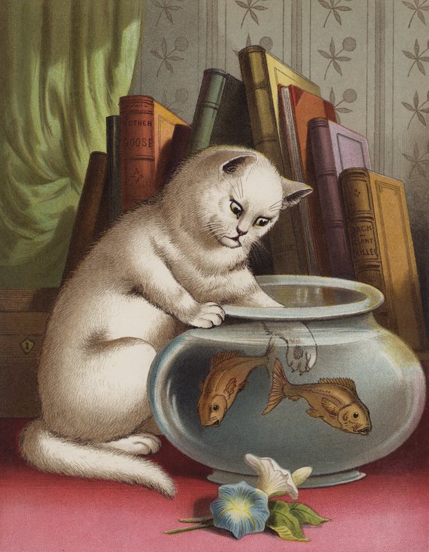 Blanchie i złota rybka (chromolitho) autorstwa English School