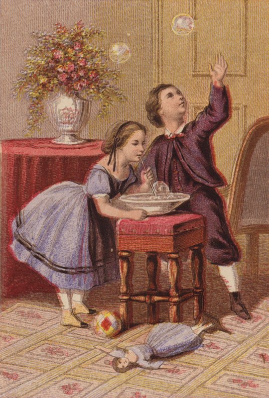 Dmuchanie bąbelków (grawerowanie) autorstwa English School