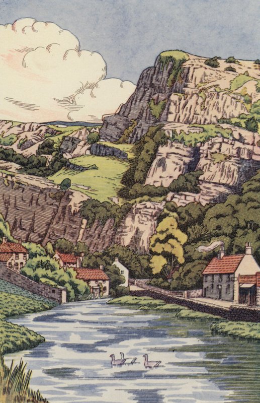 Cheddar Cliffs (kolor lito) autorstwa English School