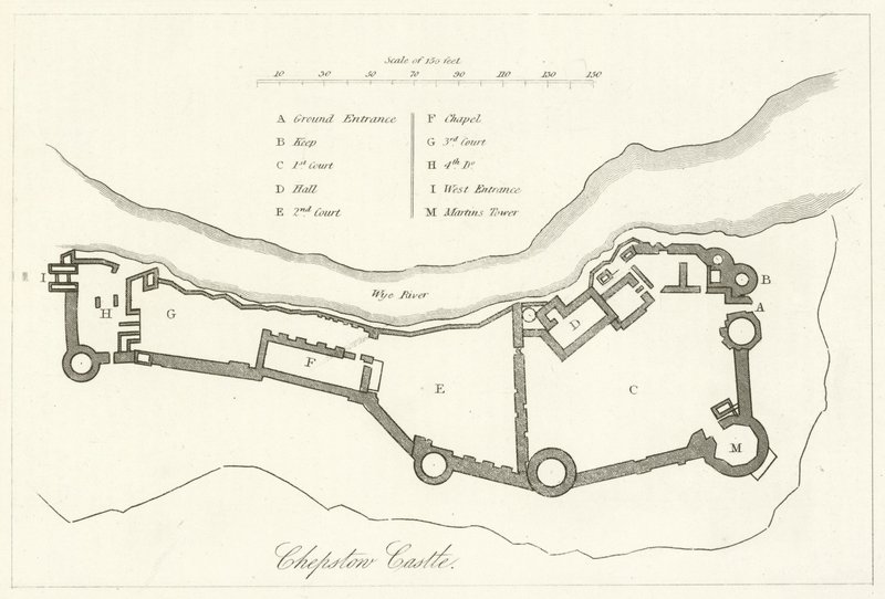 Zamek Chepstow (rycina) autorstwa English School