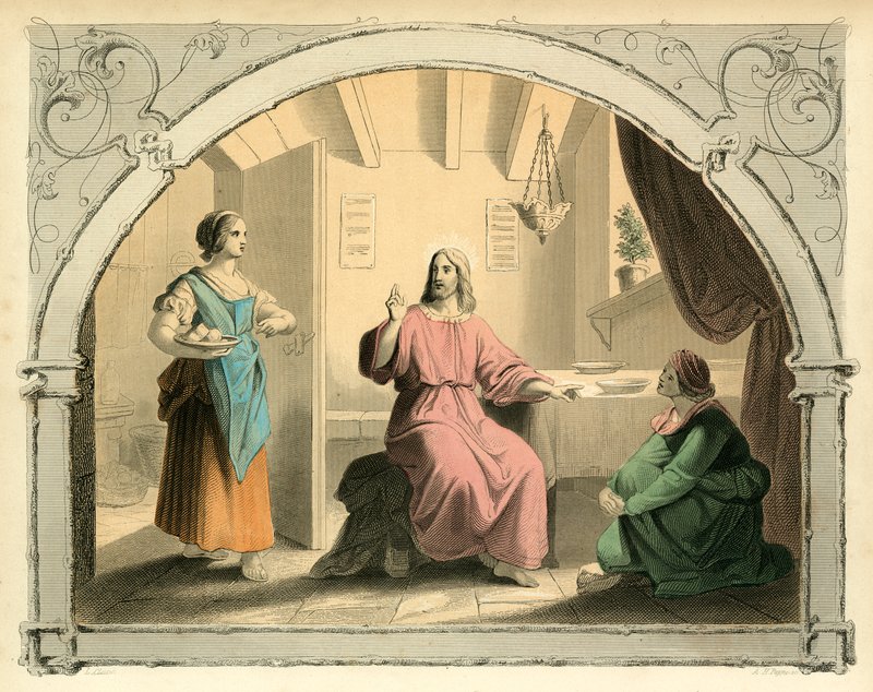 Chrystus, Marta i Maria autorstwa English School
