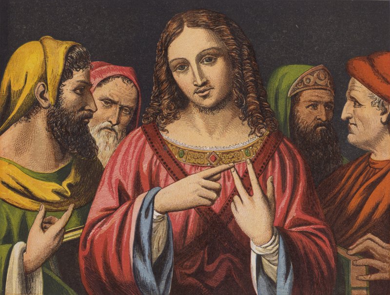 Chrystus i lekarze żydowscy (chromolitho) autorstwa English School
