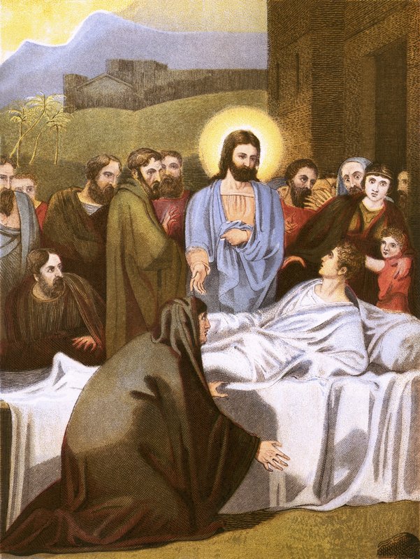 Chrystus i wdowa z Nain autorstwa English School