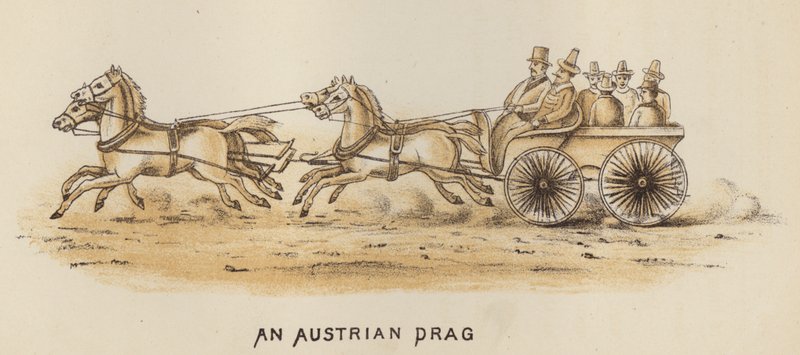 Trenerzy i coaching: austriacki drag (litografia) autorstwa English School