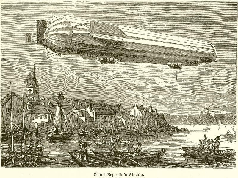 Sterowiec Count Zeppelins autorstwa English School