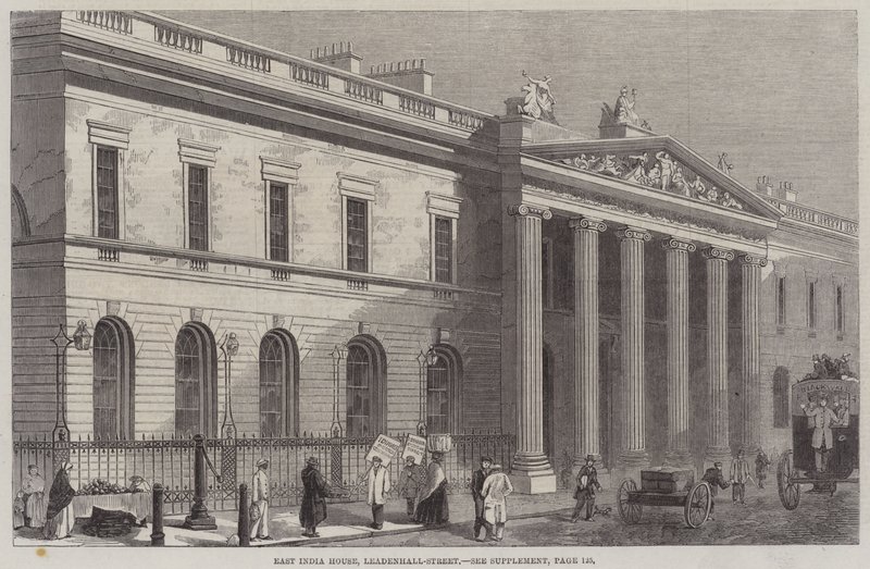 East India House, Leadenhall-Street (grawerowanie) autorstwa English School