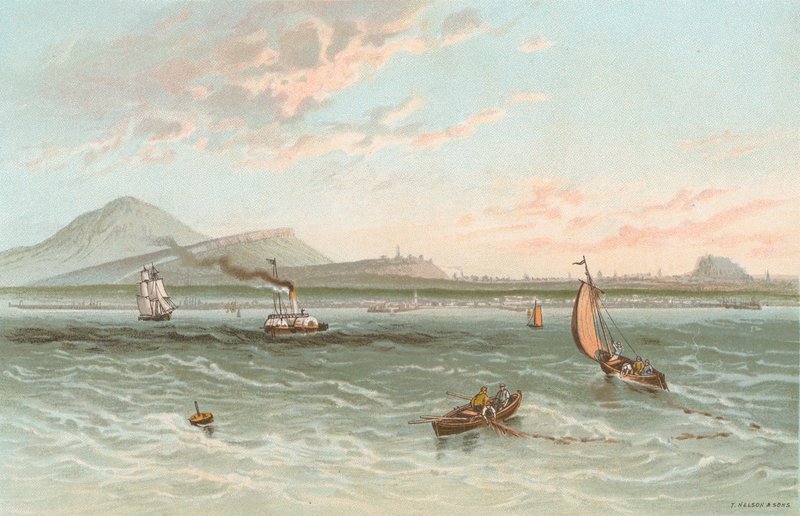 Edynburg z Firth of Forth autorstwa English School
