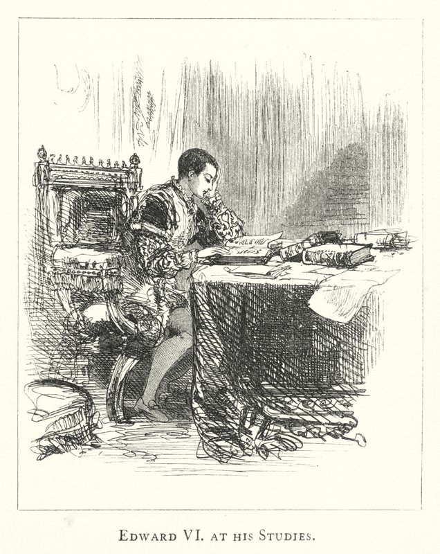 Edward VI na studiach (grafika) autorstwa English School
