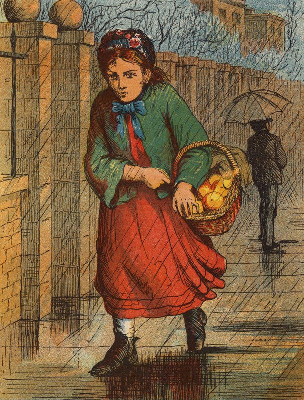 Effie i jej pomarańcze (kolorowa litografia) autorstwa English School