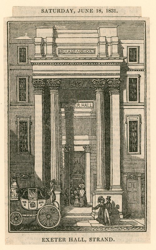 Exeter Hall, Strand, Londyn autorstwa English School