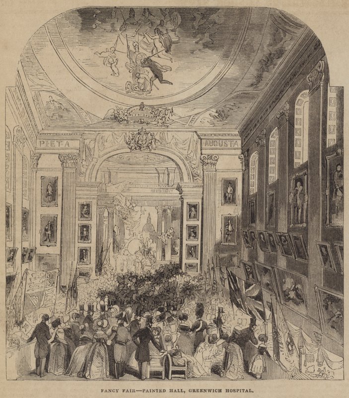Fancy Fair, Painted Hall, Greenwich Hospital (grawerowanie) autorstwa English School