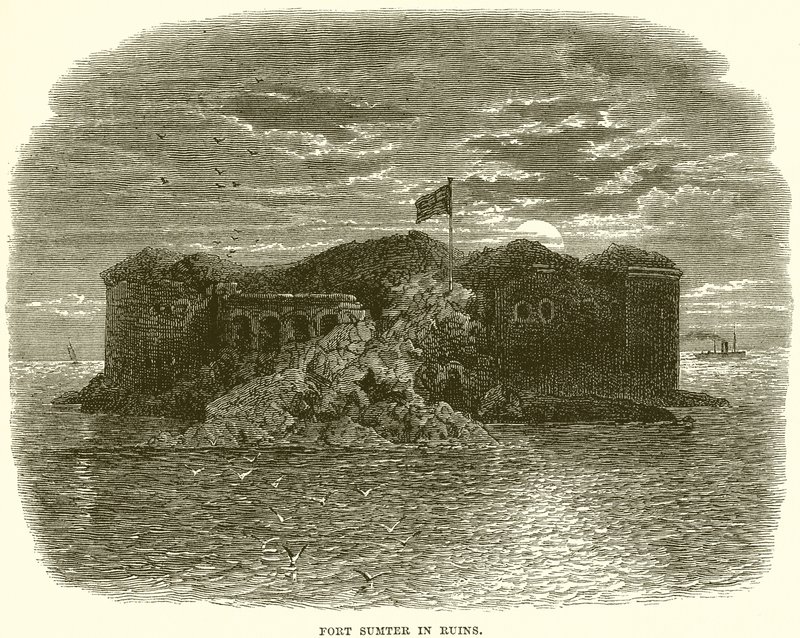 Fort Sumter w ruinach autorstwa English School