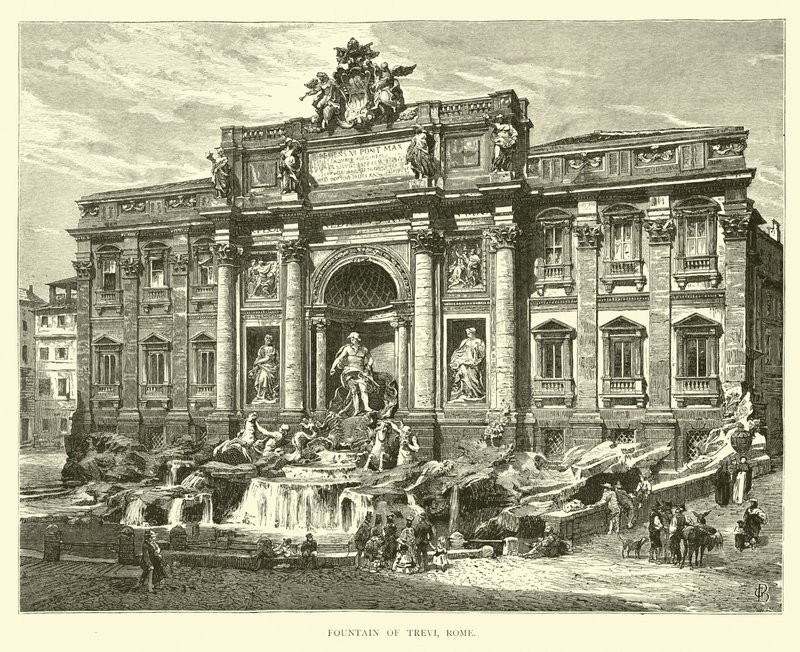 Fontanna di Trevi, Rzym autorstwa English School