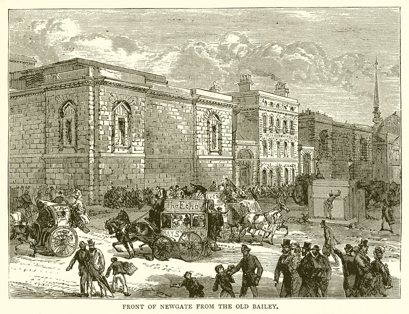 Front Newgate od Starego Bailey autorstwa English School
